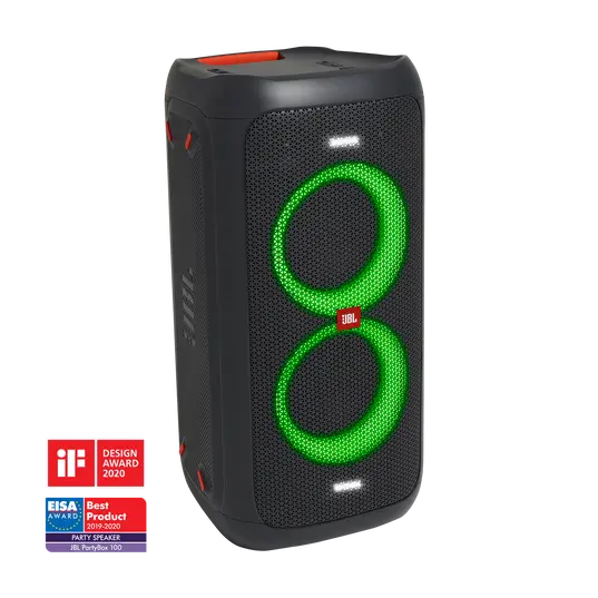 JBL PartyBox 100 – Black | Portable Bluetooth Speaker with RGB Lights & Bass Boost