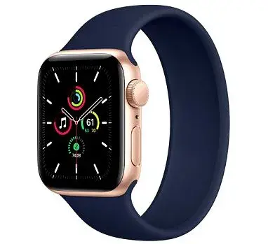 Apple Watch SE – Gold Aluminum Case | Midnight Blue Sport Band | 40mm